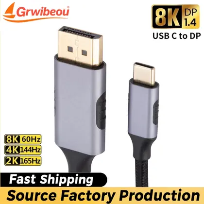Cable compatible con USB-C a DP de 1,8 m 8K@60Hz DP tipo C 3.1 a 4K 144Hz 1.4 Aud