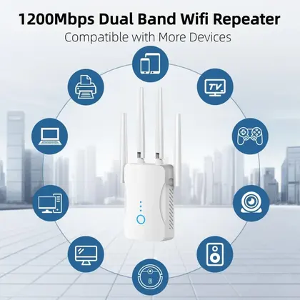 1200Mbps Dual Band WiFi Repeater Wireless 2.4G 5GHz WiFi Extender 802.11ac