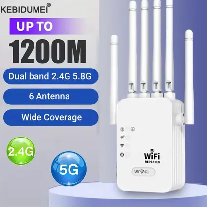 1200Mbps Wireless WiFi Repeater 2.4G 5.8G Signal Router 802.11N Long Range
