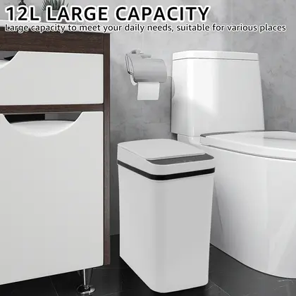 Bote de basura con Sensor automático de 12L, Sensor de movimiento infrarrojo sin contacto, basura inteligente
