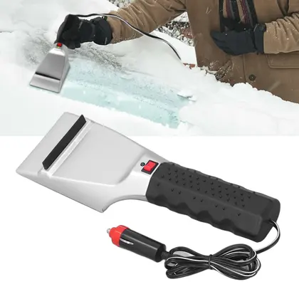 12V Auto Heated Electric Windshield Ice Scraper Snow Shovel for Cars Trucks
