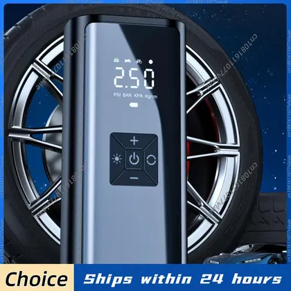 150PSI Electric Tire Pump with LED Light Portable Car Inflator Pump LCD Dis