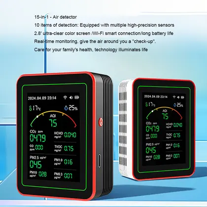 צג מד איכות אוויר חכם CO2 ו-PM2.5