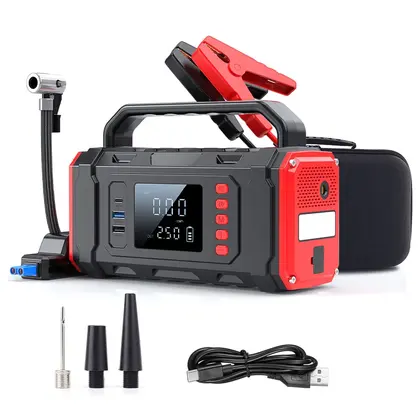 20000mAh Car Battery Jump Starter with Air Compressor Portable Tire Inflator