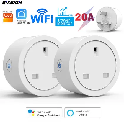 20A Tuya WiFi Smart UK Plug Socket with Energy Monitoring, Timer & Countdow