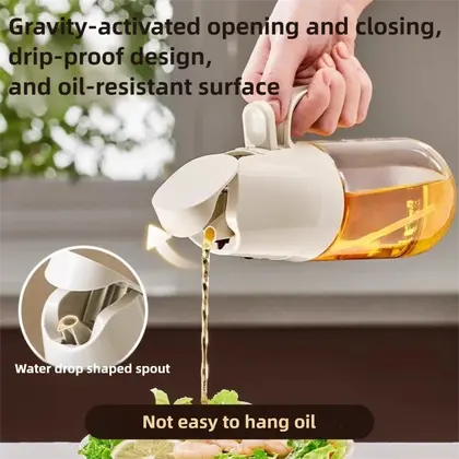 2in1 Oil Spray Bottle 500ml High Borosilicate Glass Cooking Oil Dispensers
