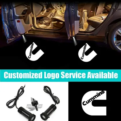 2x לבן חוטי Cummins לוגו דלת רכב Led ברוכים הבאים באדיבות Laser Shadow Proj