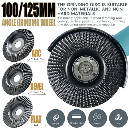 Juego de discos de talla de madera negra para amoladora angular de 4" o 4 1/2" Shapi para madera