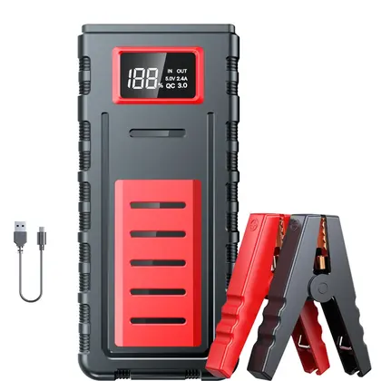 30000mAh 12V Car Jump Starter Booster Emergency Power Bank PD65W with Lithi