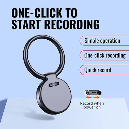 32GB Keychain Portable Voice Recorder Activated Sound Professional HD Noise