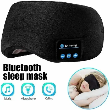 3D Eye Mask Bluetooth Headphones Music Sleeping Headband Earphones Soft Elastic
