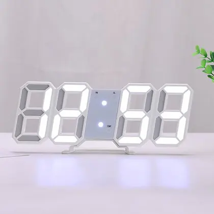 שעון קיר דיגיטלי תלת מימד LED, 9.06 אינץ' שעון שולחן/מושב תצוגה גדול ללא Rem