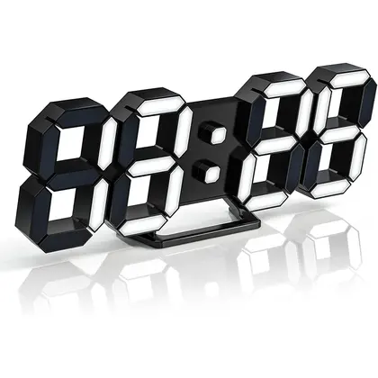 שעון קיר דיגיטלי 3D LED שעון מעורר שולחני עם שלט רחוק למטבח