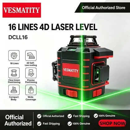 4 Sides*360 Degree Vertical Laser Level Green Beam Self-leveling Vertical 1