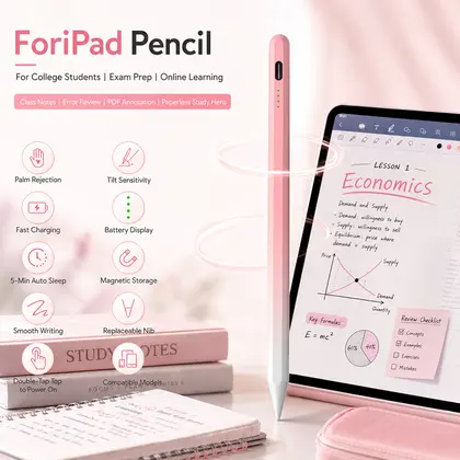 Active Stylus Pen for iPad 2018-2026 Tilt Sensitivity Fast Charge 5Min Auto