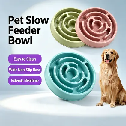 Anti‑Choke Maze Puzzle Feeder Bowl, Non‑