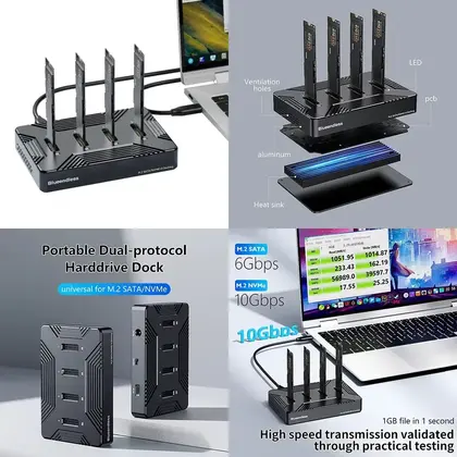 AP01 para carcasa NVME SATA NGFF SSD externa sin herramientas, carcasas portátiles M2 NVME