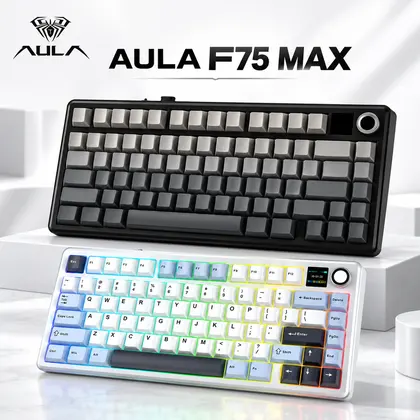 AULA F75/F75 MAX Wireless Mechanical Keyboard RGB Backlit Hot Swappable Gas