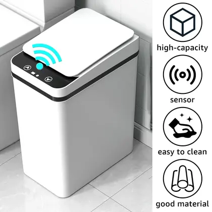 Bote de basura con sensor automático 12L Sensor de movimiento infrarrojo sin contacto Basura inteligente