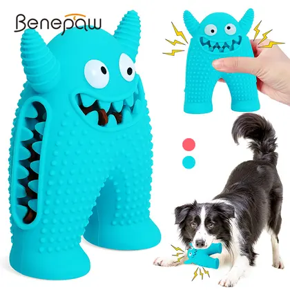 Benepaw-juguetes bonitos para perros, masticadores agresivos, caucho Natural, chillón, resistente