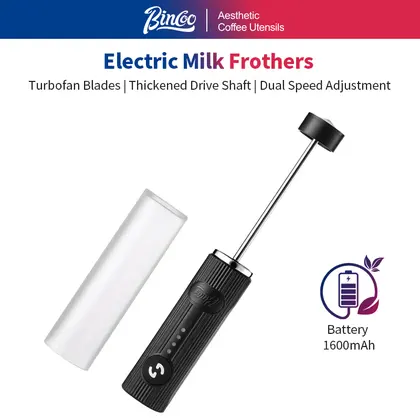 BINCOO Electric Coffee Frother USB Rechargeable 2 Speeds Foam Maker Wireles