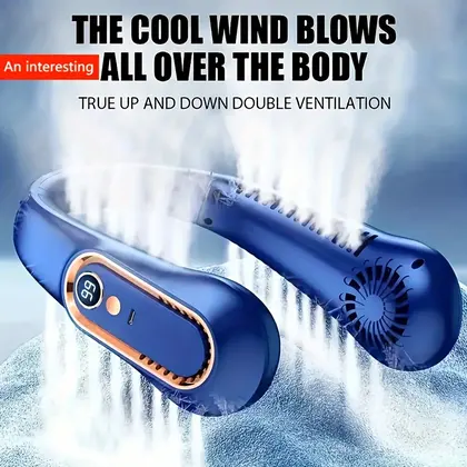 Bladeless Hanging Neck Fan, Portable USB Rechargeable Cooler Fan With 5 Win