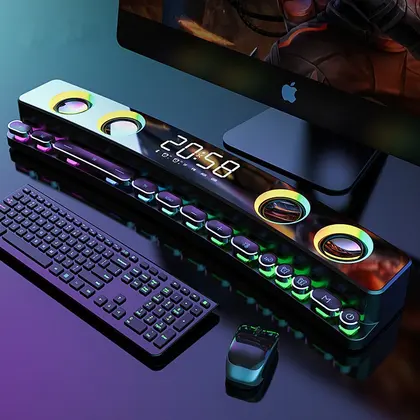 Altavoz para juegos Bluetooth Estéreo inalámbrico 3D Bajo pesado Iluminación RGB Colorfu