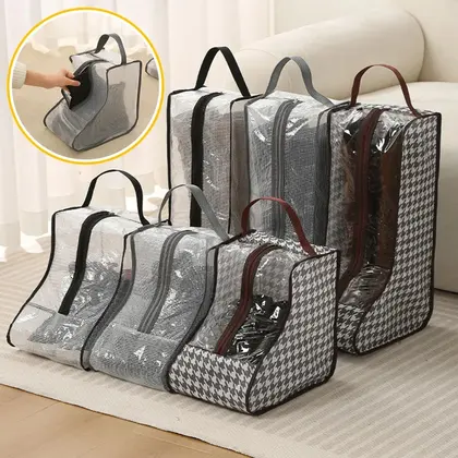 Bolsa de almacenamiento para botas, organizador de zapatos portátil, protección impermeable a prueba de polvo