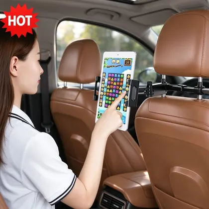Car Headrest Tablet Mount Holder, Universal Cradle Fits 4.7‑12.9 Inch, Adju
