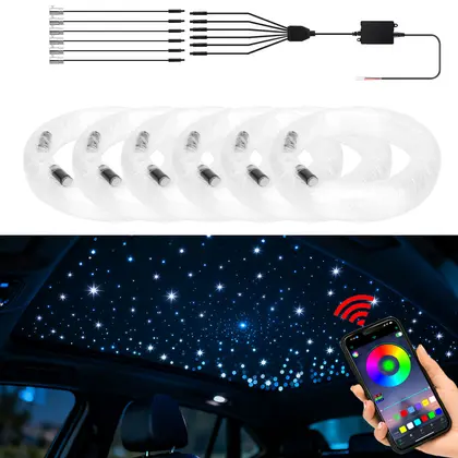 Car Starry Sky Atmosphere Light 4/5/6 in 1 RGB Fiber Optic Star Ceiling Lig