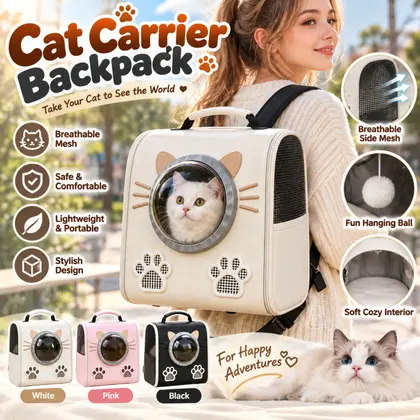 Mochila Cápsula Transparente para Mascotas