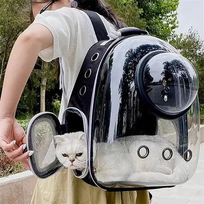 Mochila Cápsula Transparente para Mascotas