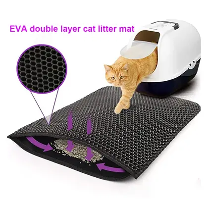 Alfombra Doble Capa Impermeable para Arena de Gatos