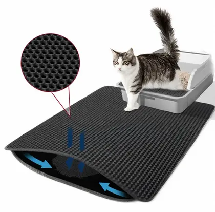 Alfombra Doble Capa Impermeable para Arena de Gatos