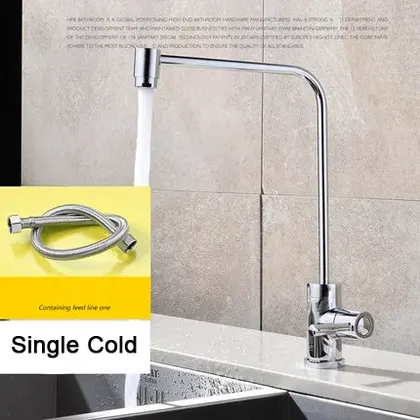 Grifo de cocina cromado, purificador de agua fría individual, fregadero con filtro de agua limpia