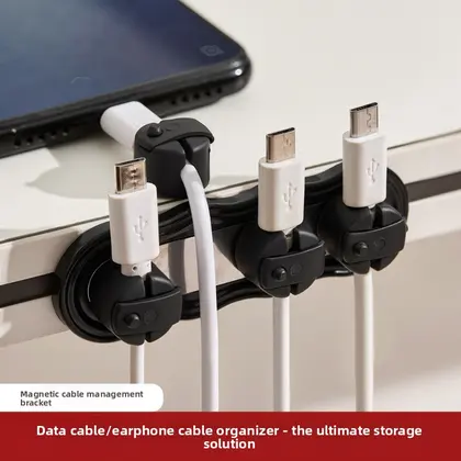 Organizador magnético de cables para escritorio o mesita de noche