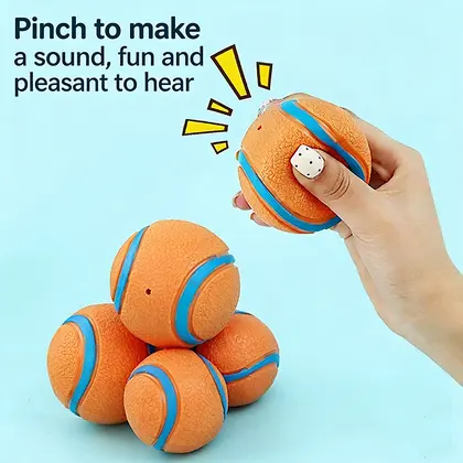 Pelota de juguete para perros, pelota elástica chirriante para saltar, juguete masticable para cachorros, Intera
