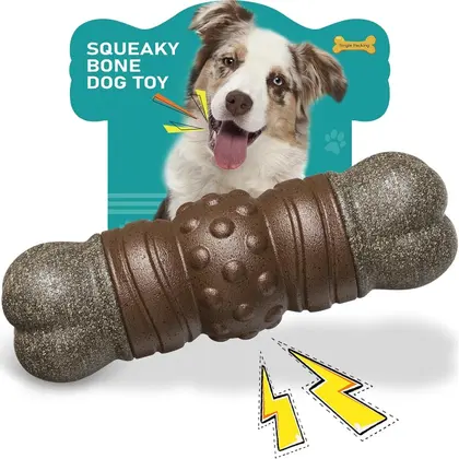 Juguetes para perros, huesos que suenan chirriantes, rechinar los dientes, limpieza, juguetes para masticar, Nyl resistente