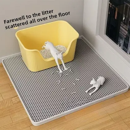 Alfombra Doble Capa Impermeable para Arena de Gatos