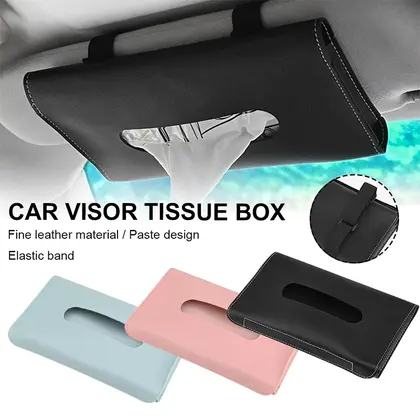 Soporte para mascarillas y pañuelos para el automóvil elegante y conveniente: accesorio universal para visera solar