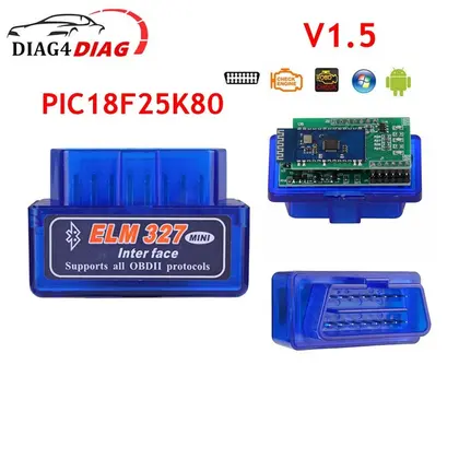 ELM327 V1.5 OBD2 Interface Diagnostic Scanner Tools Dual Chips PIC18f25k80
