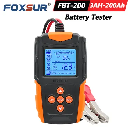 FOXSUR 12V 24V Car Battery Tester Battery Analyzer for VRLA/GEL/AGM/EFB/STD