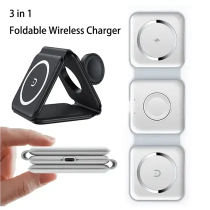 High Quality Magnetic Fast Mobile Phone Charger Station 3 in 1 Wireless Cha