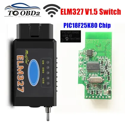 HS-CAN/MS-CAN ELM327 V1.5 Switch PIC18F25K80 Chip support BT/WIFI ELM 327
