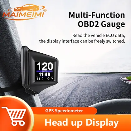 % HUD OBD2+GPS On-board Computer Head up Display Car Tachometer Turbo Oil Pressu