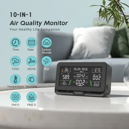 צג מד איכות אוויר חכם CO2 ו-PM2.5