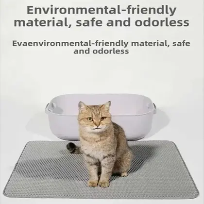 Alfombra Doble Capa Impermeable para Arena de Gatos