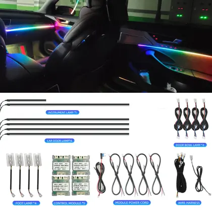 LED Car Interior Ambient Lights 64 RGB Symphony Acrylic Guide Strip Dashboa