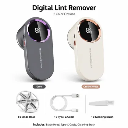 מכונת גילוח בד חשמלי לד דיגיטלית USB נטענת מסיר מוך בגדים