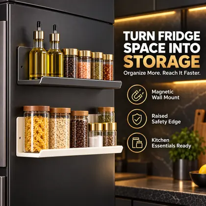 Magnetic Fridge Side Organizer Punch-fre